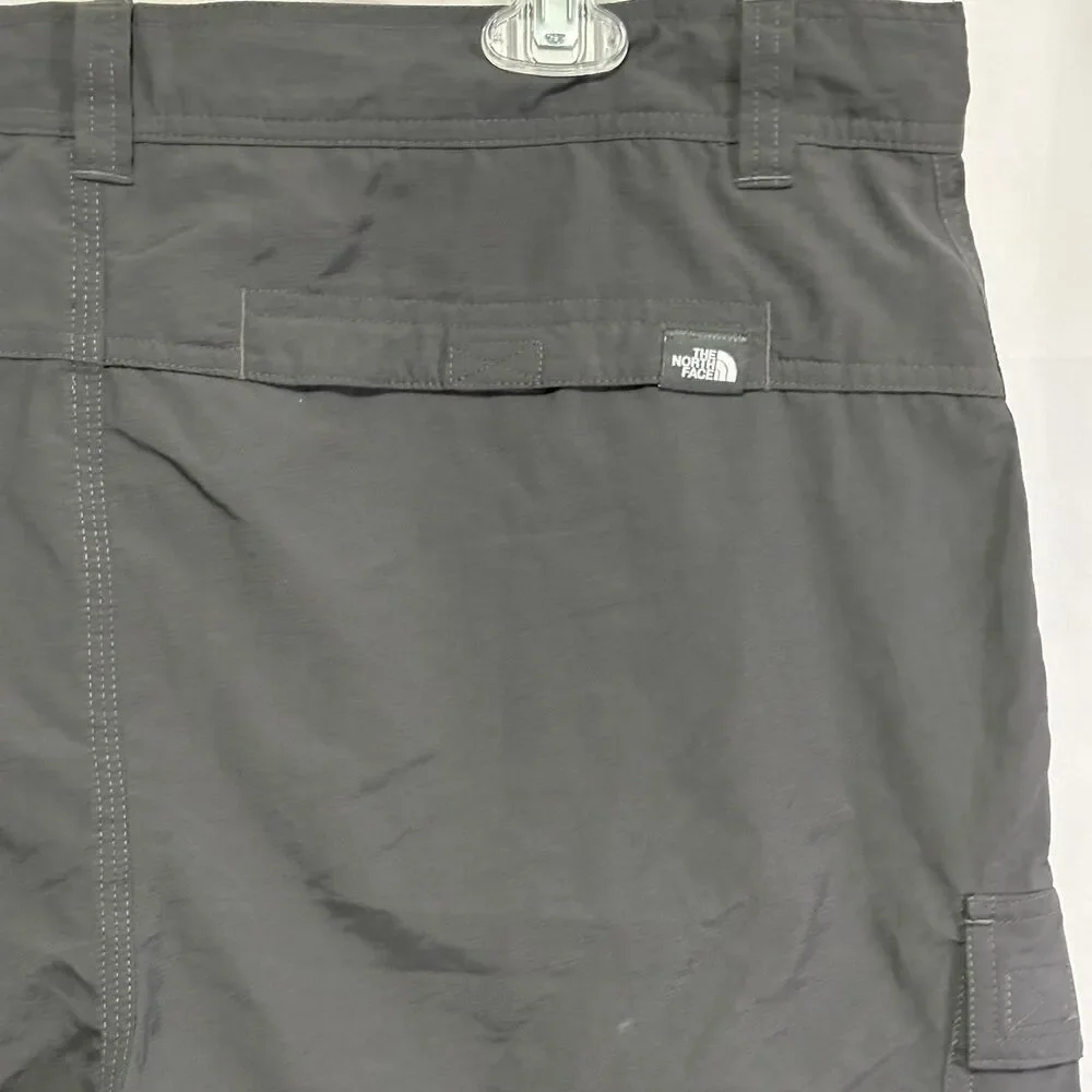 The North Face Shorts Mens 36 Black Nylon Hiking Quick Dry Cargo Zip Pocket